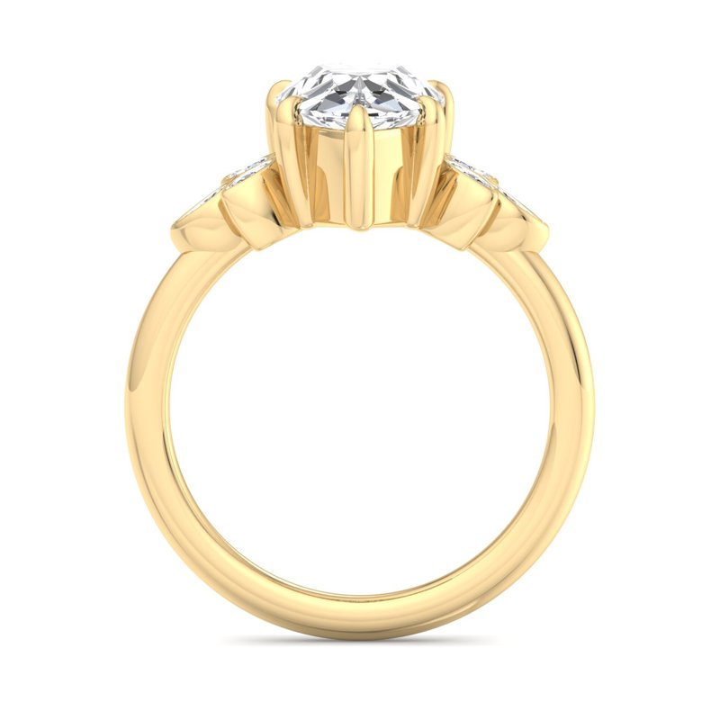 Floral Radiance Pear Lab Grown Diamond Center Engagement Ring