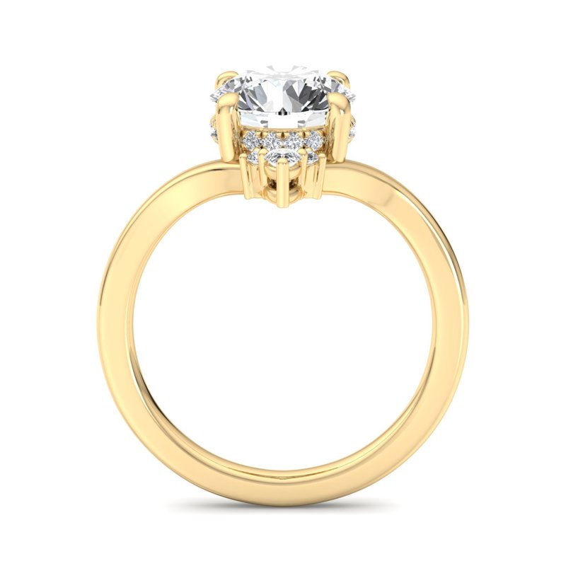 Radiant Tiered Sparkle Round Lab Grown Diamond Center Engagement Ring