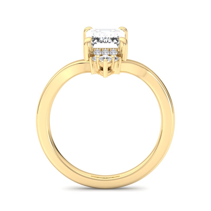 Radiant Tiered Sparkle Emerald Lab Grown Diamond Center Engagement Ring