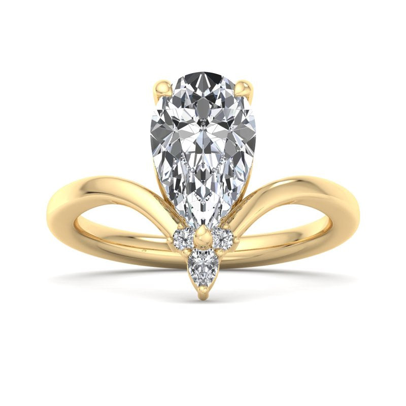Radiant Tiered Sparkle Pear Lab Grown Diamond Center Engagement Ring