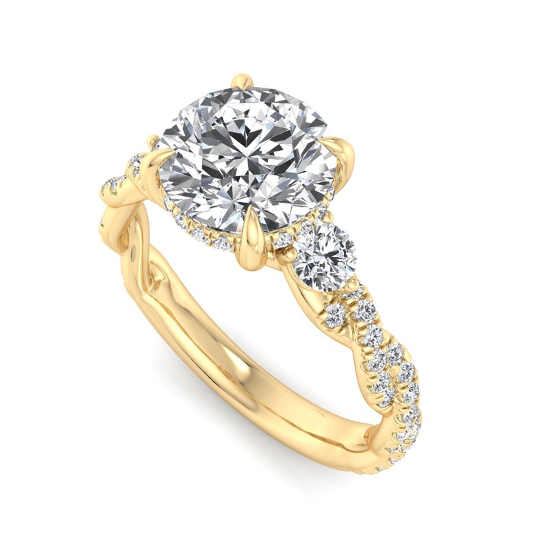 Round Lab Grown Diamond Center Engagement Ring