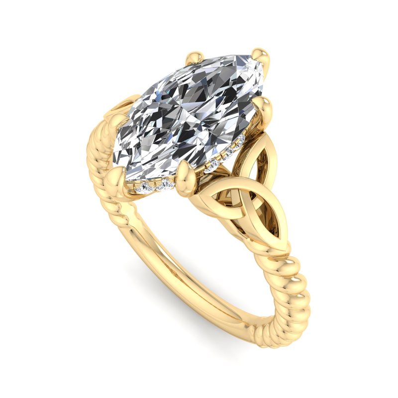 Twisted Vine Artisan Marquise Lab Grown Diamond Center Engagement Ring
