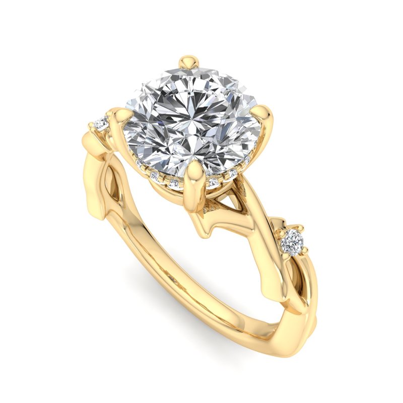 Intertwined Grace Round Lab Grown Diamond Center Engagement Ring