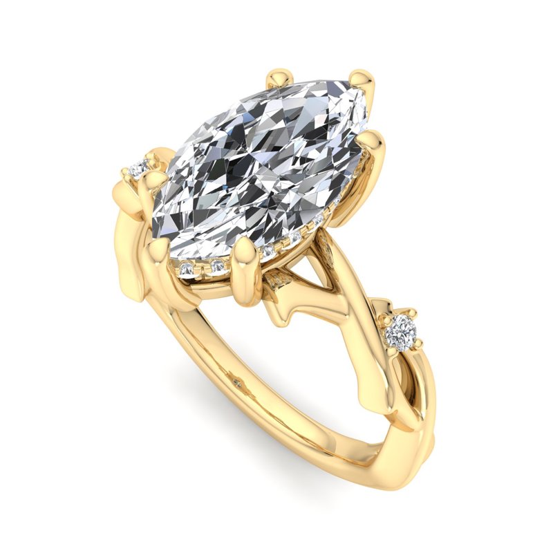 Intertwined Grace Marquise Lab Grown Diamond Center Engagement Ring