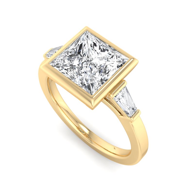 Timeless Bezel-Set Princess Lab Grown Diamond Center Engagement Ring