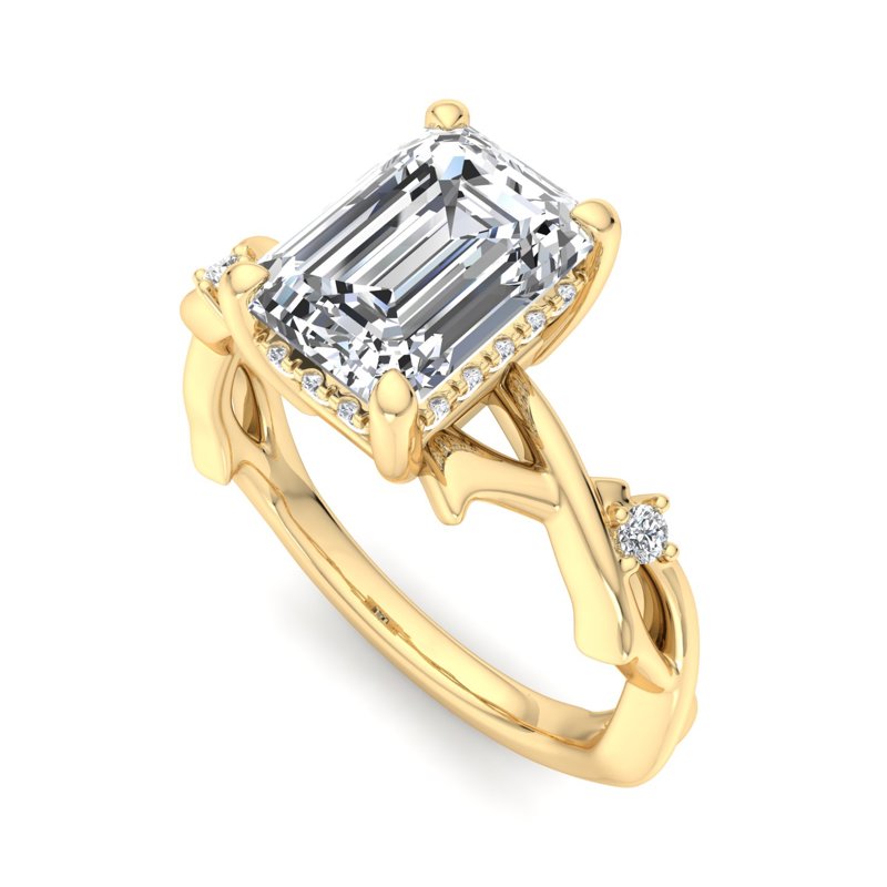 Intertwined Grace Emerald Lab Grown Diamond Center Engagement Ring