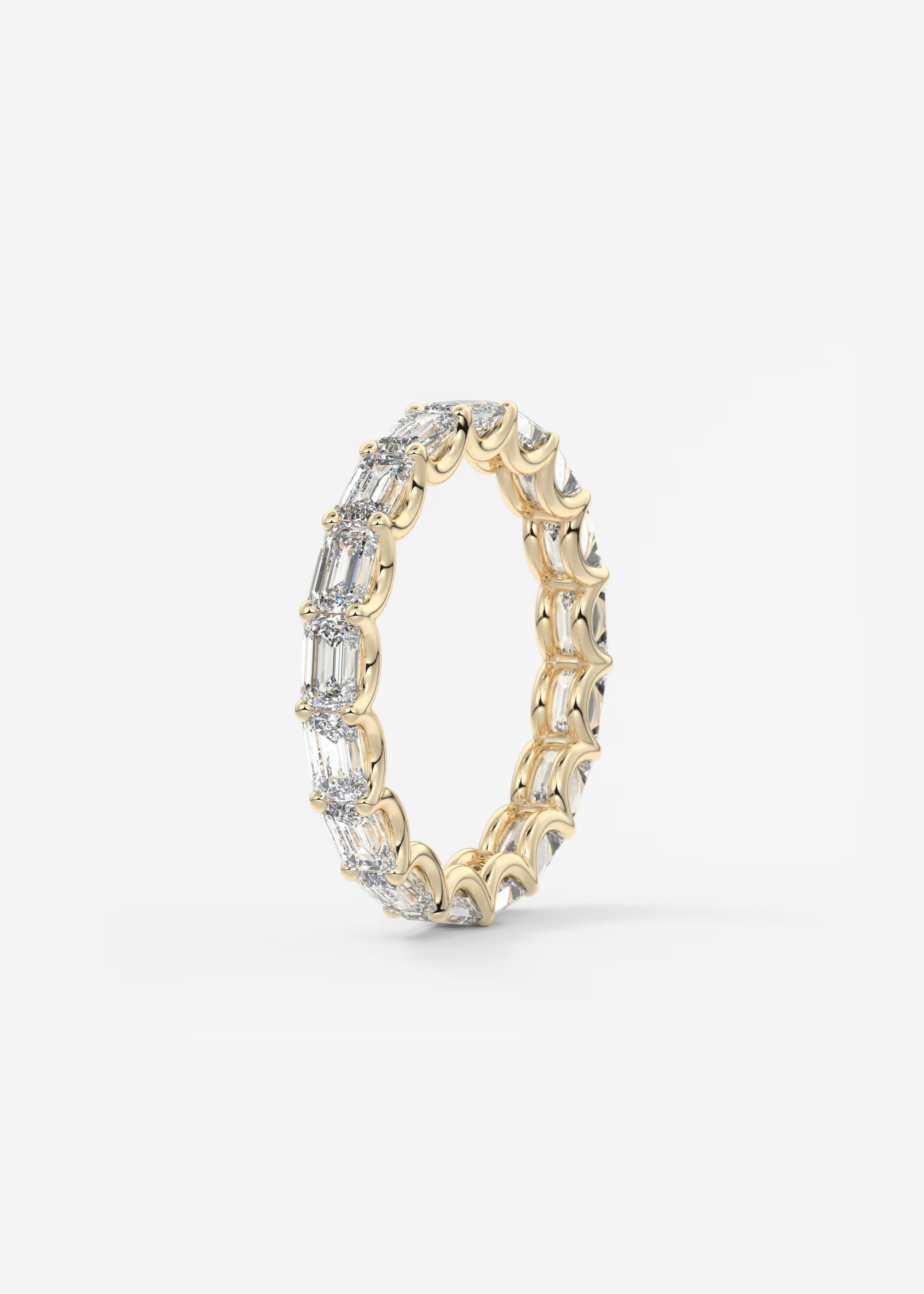 Emerald‑Cut Lab Diamond Full Eternity Band in Gold