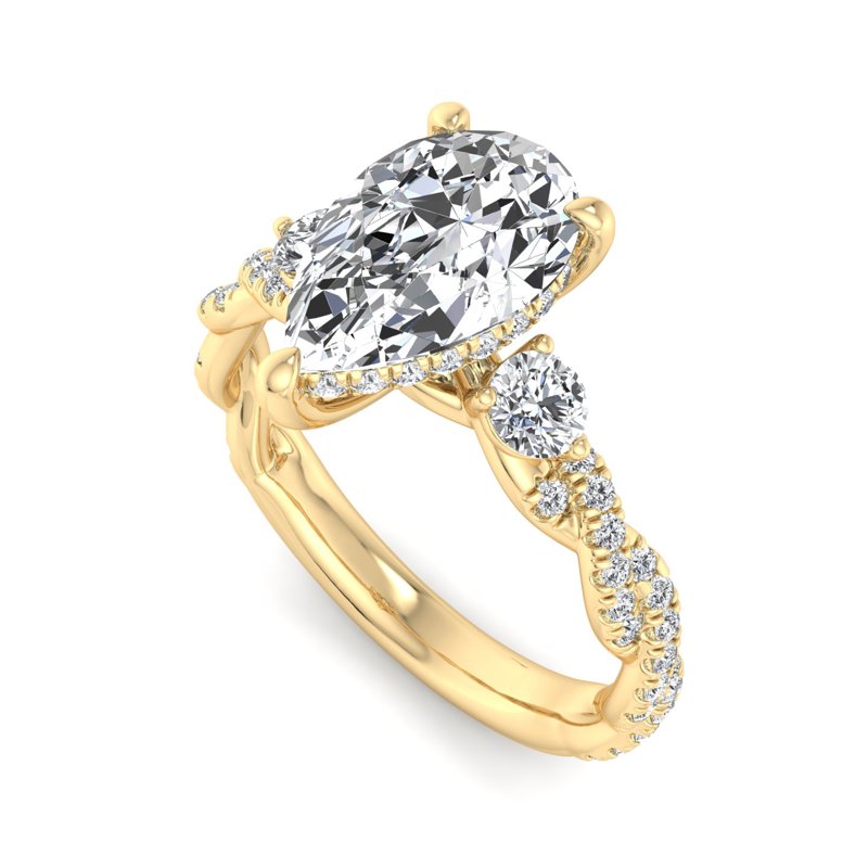 Pear Lab Grown Diamond Center Engagement Ring