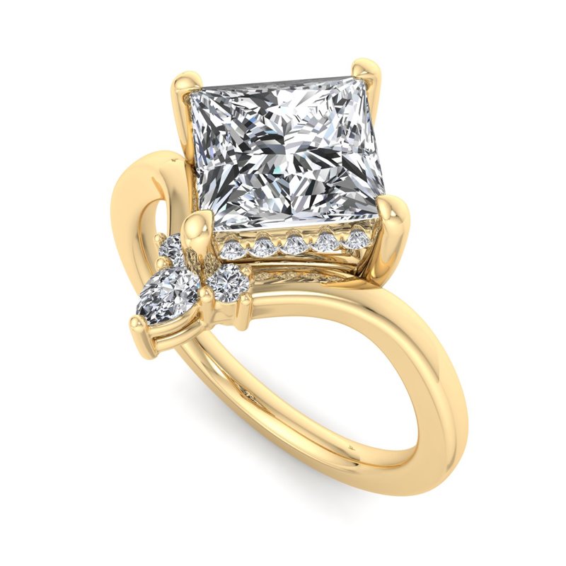 Radiant Tiered Sparkle Princess Lab Grown Diamond Center Engagement Ring