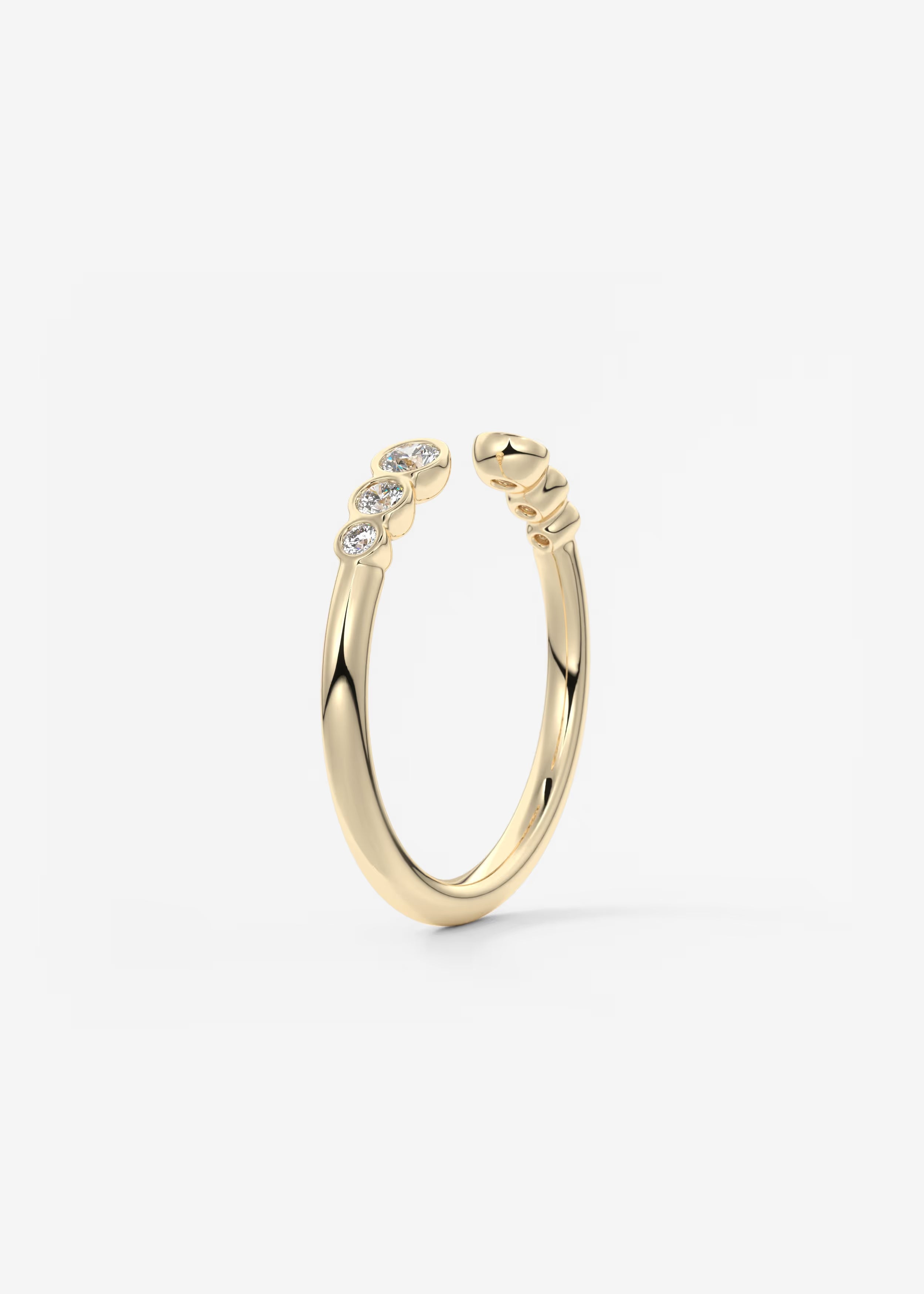 Gold Open Band with Graduated Round Lab‑Grown Diamonds