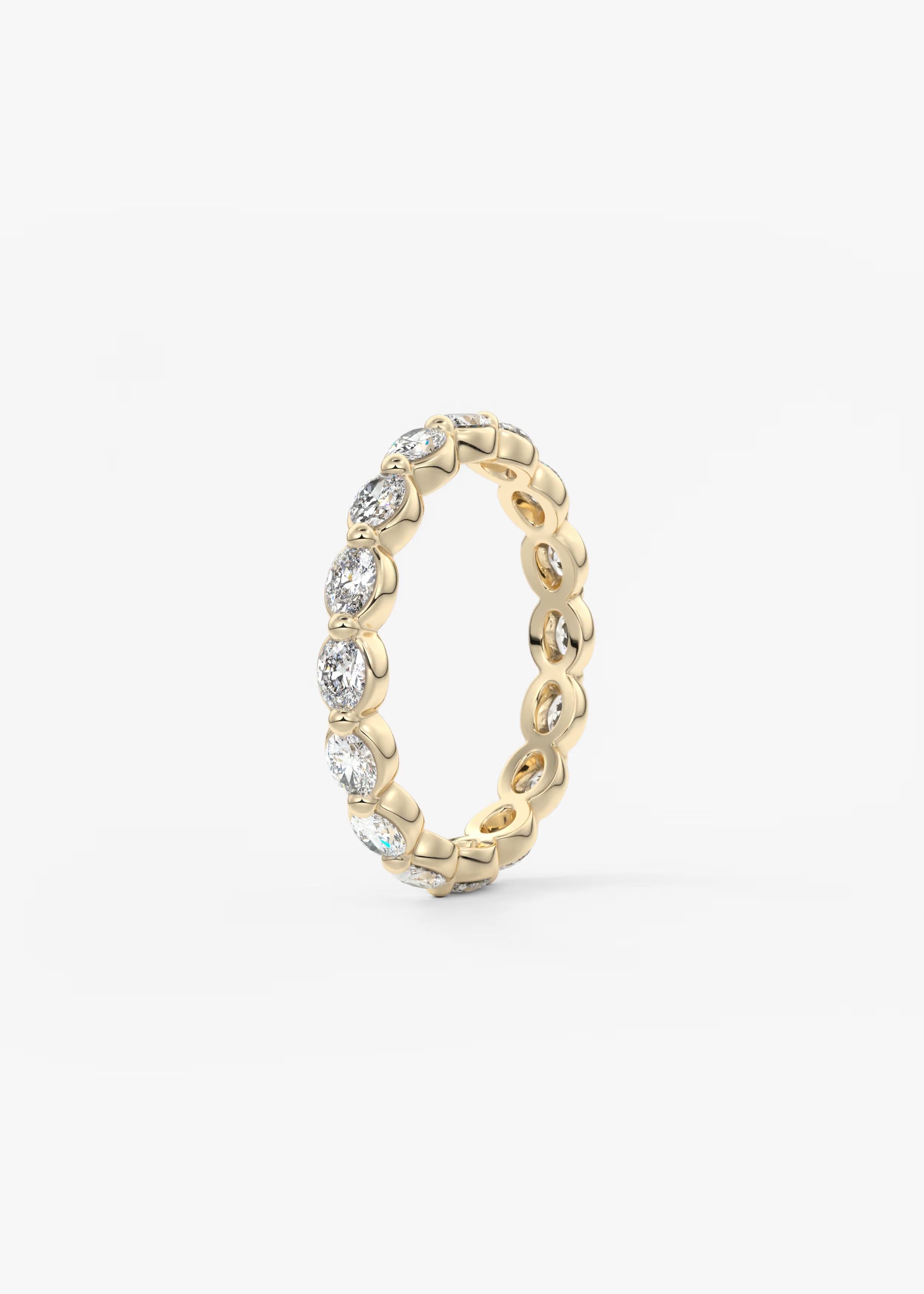 Gold Full Eternity Band with Oval Bezel‑Set Round Lab‑Grown Diamonds