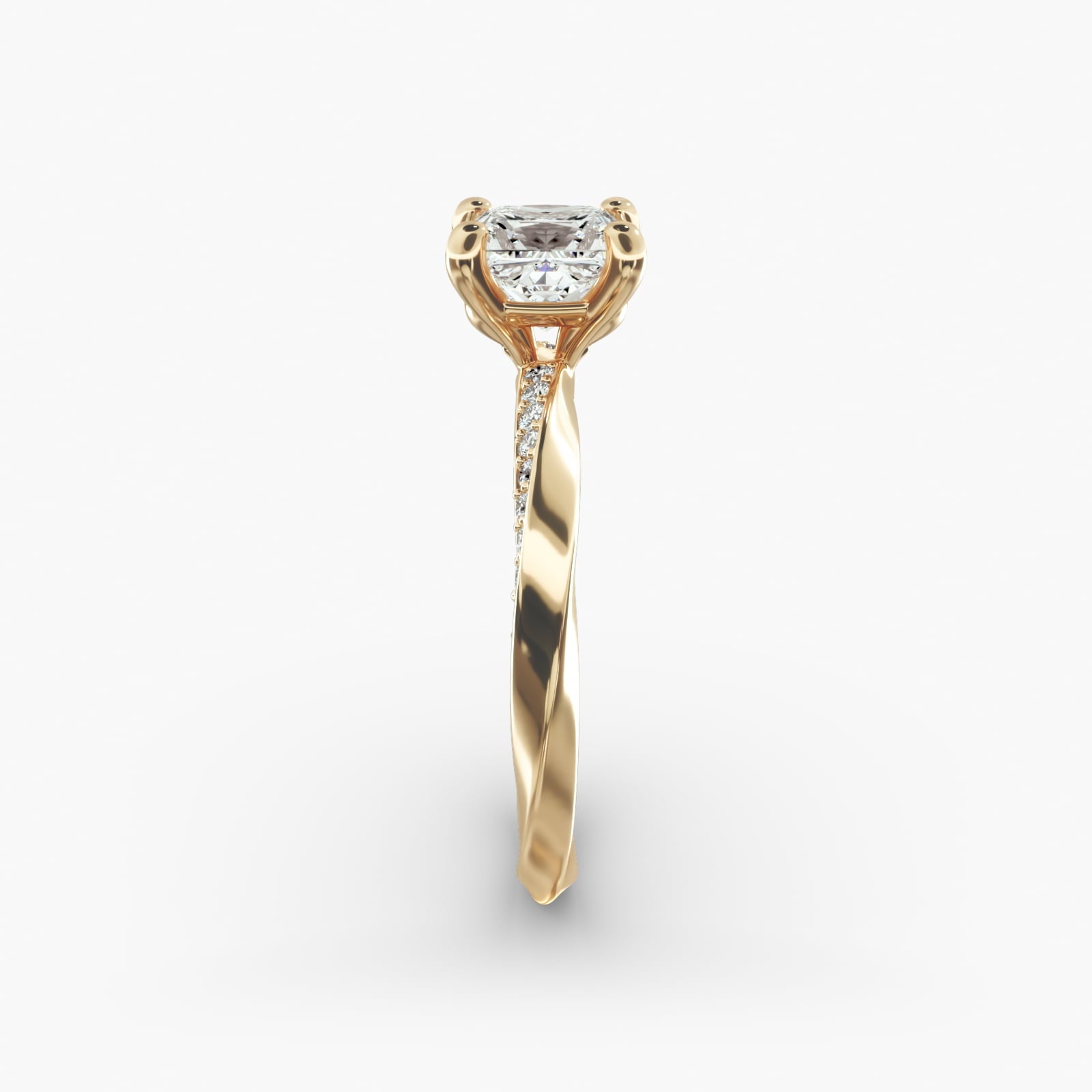 Twisted Sparkle Princess Lab Grown Diamond Center Engagement Ring