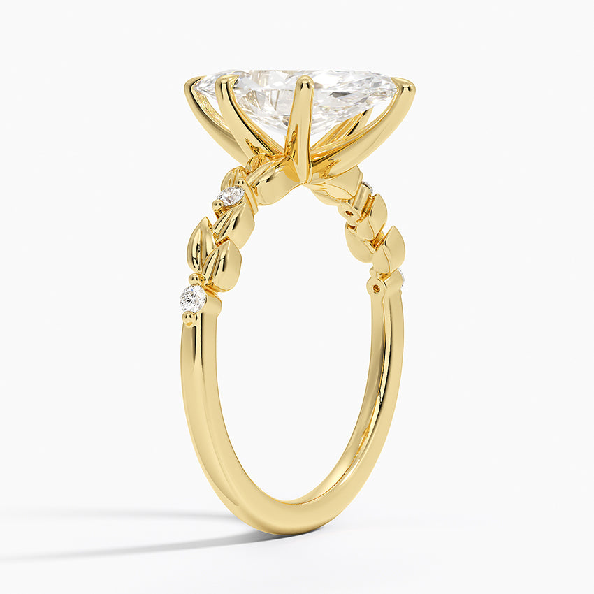 Vine Bloom Milgrain Marquise Lab Grown Diamond Center Engagement Ring