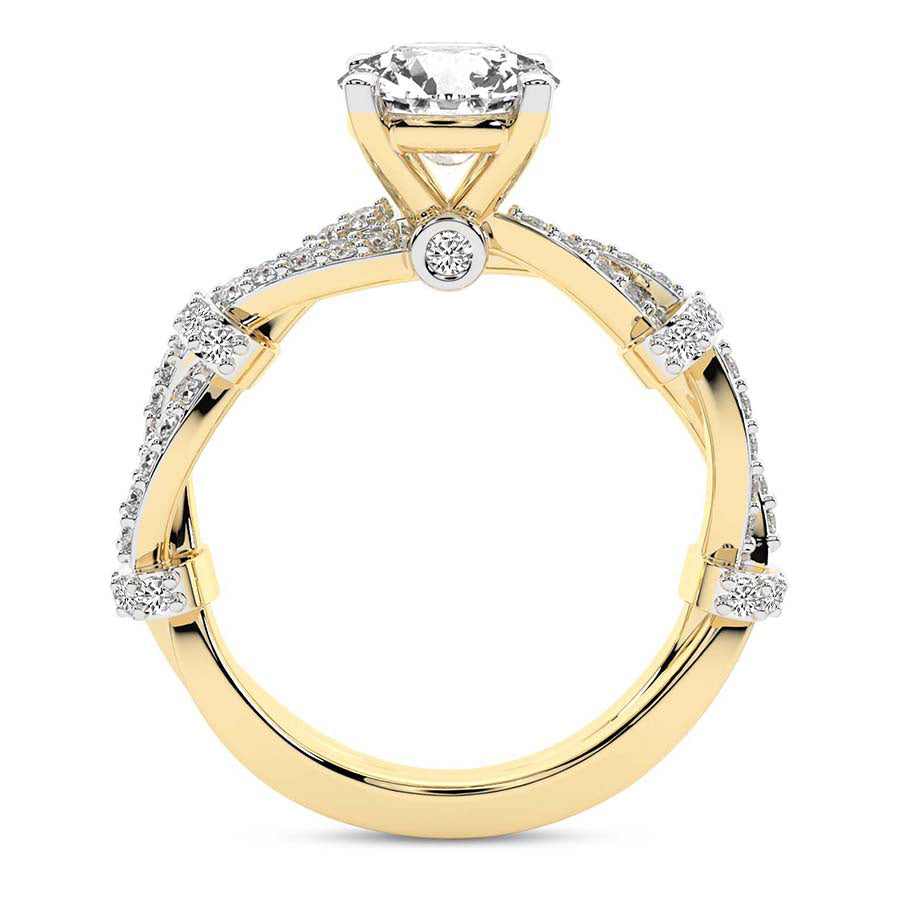Twisted Brilliance Dual-Tone oval Lab Grown Diamond Center Engagement Ring