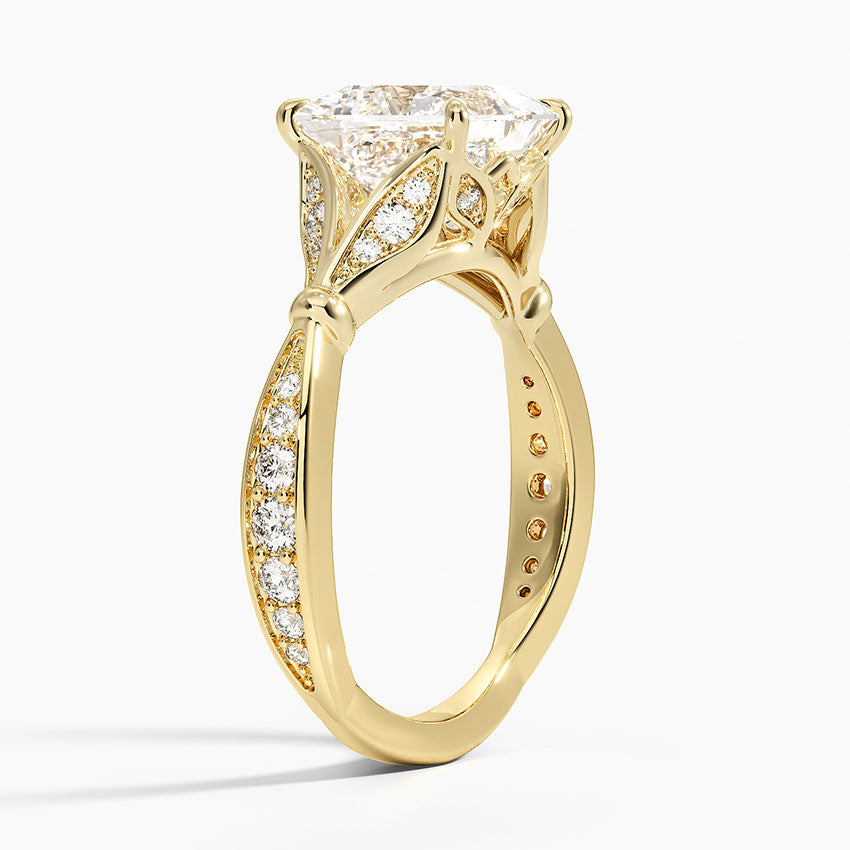 Leaf Embrace Split-Shank Princess Lab Grown Diamond Center Engagement Ring