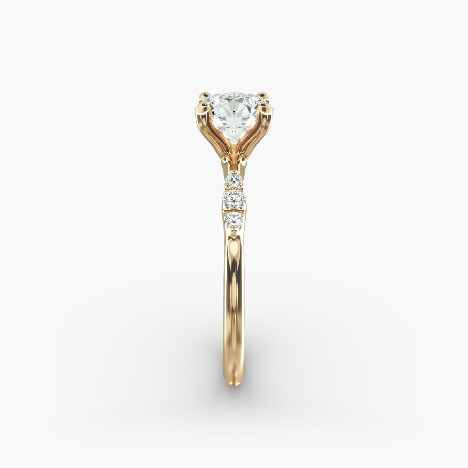 Graduated Sparkle Round Lab Grown Diamond Center Engagement Ring