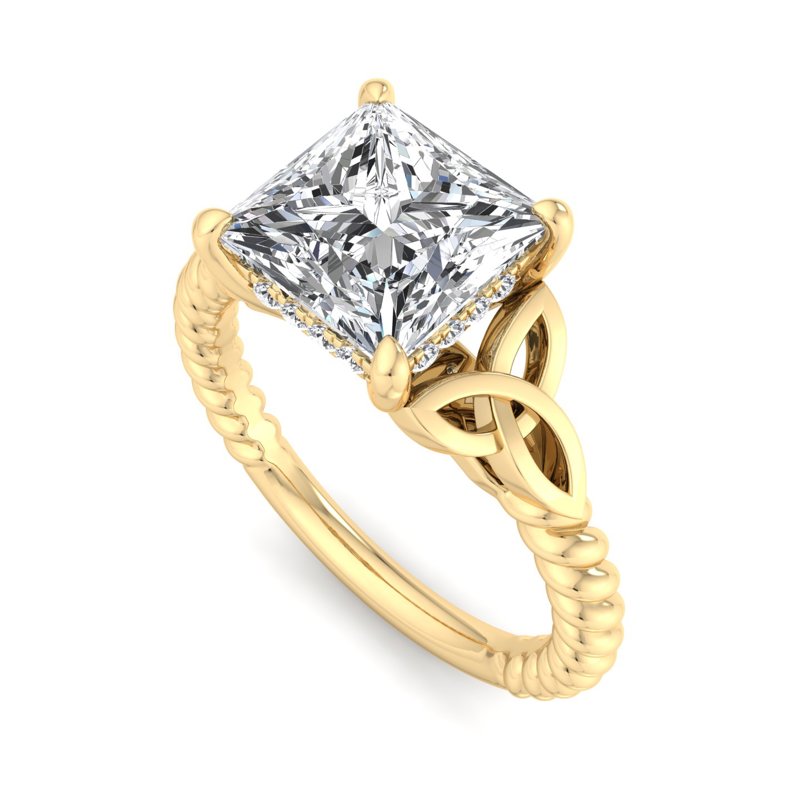 Twisted Vine Artisan Princess Lab Grown Diamond Center Engagement Ring