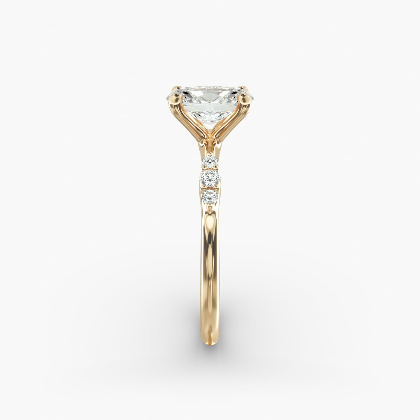 Graduated Sparkle Oval Lab Grown Diamond Center Engagement Ring