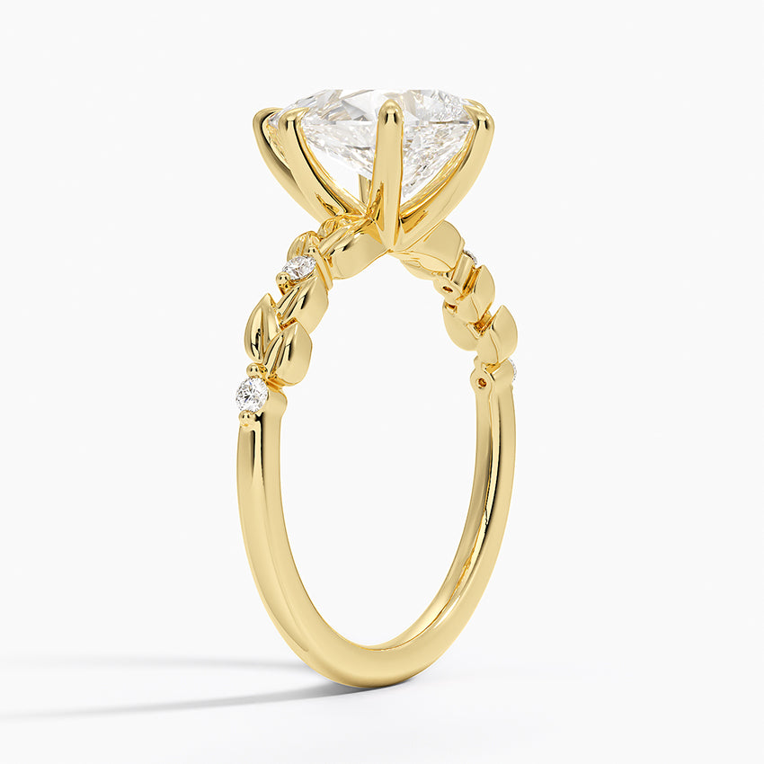 Vine Bloom Milgrain Pear Lab Grown Diamond Center Engagement Ring