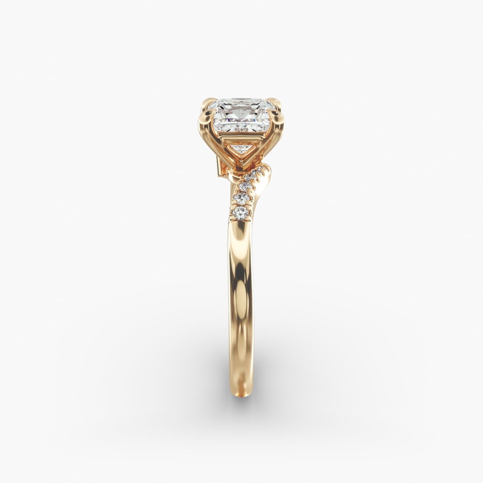 Asymmetric Elegance Princess Lab Grown Diamond Center Engagement Ring
