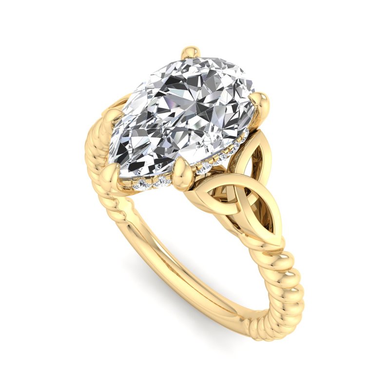 Twisted Vine Artisan Pear Lab Grown Diamond Center Engagement Ring
