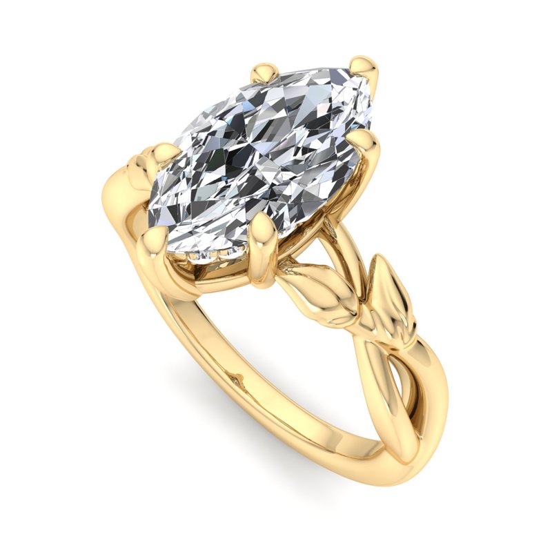 Nature-Inspired Marquise Lab Grown Diamond Center Engagement Ring