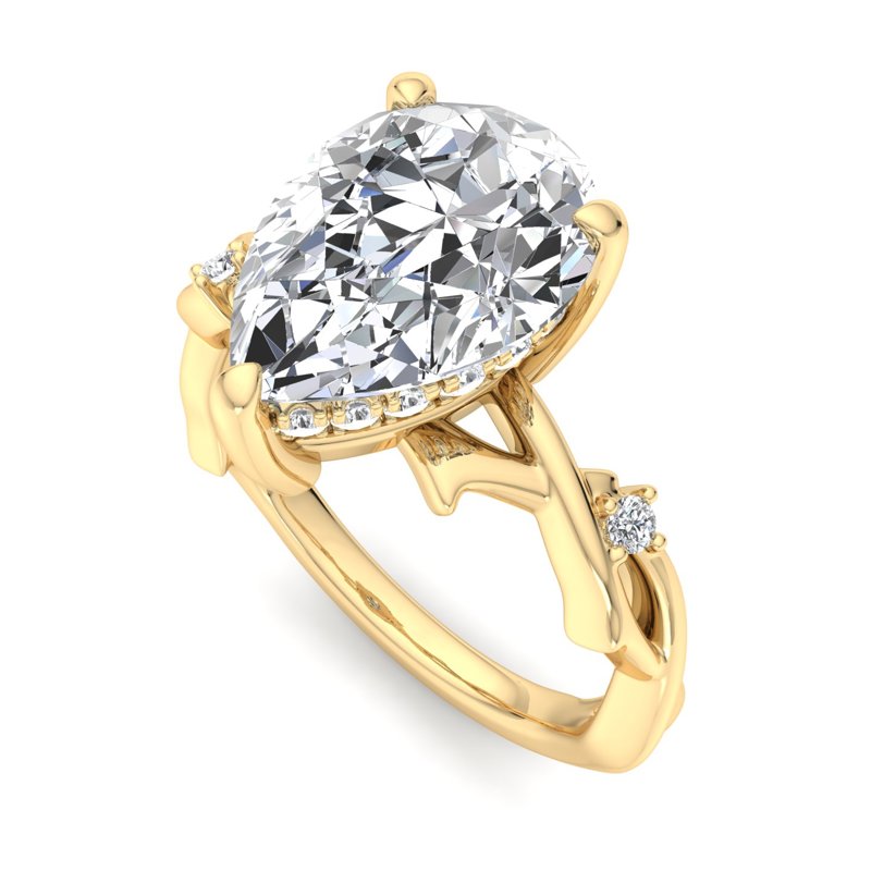 Intertwined Grace Pear Lab Grown Diamond Center Engagement Ring