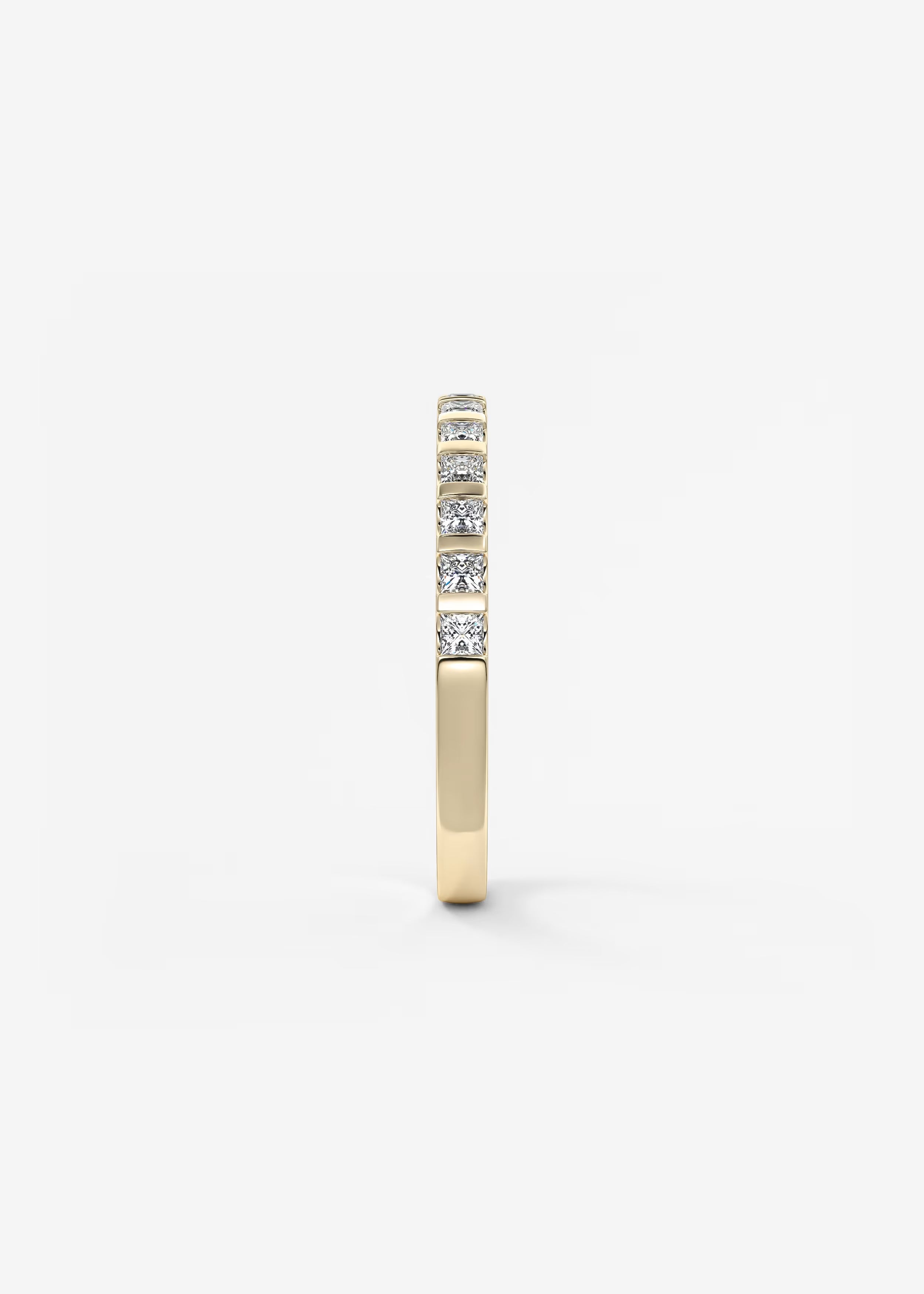 Gold Channel‑Set Band with Square Lab‑Grown Diamonds in Full Eternity Design