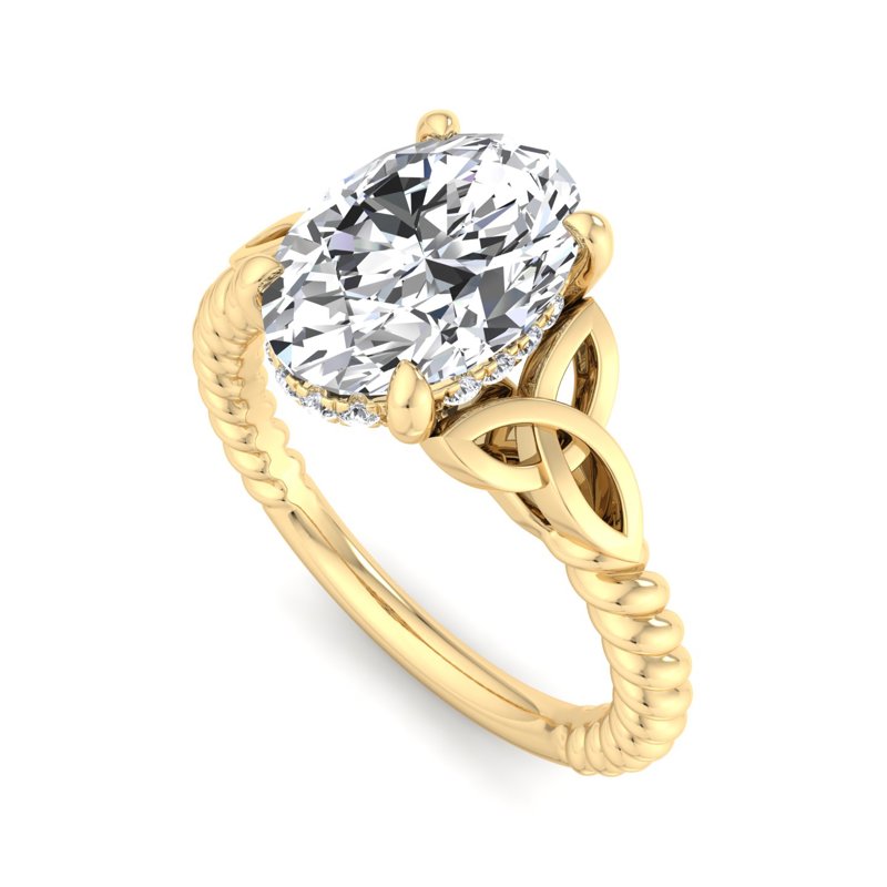 Twisted Vine Artisan Oval Lab Grown Diamond Center Engagement Ring