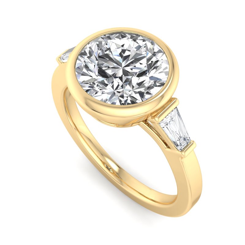 Timeless Bezel-Set Round Lab Grown Diamond Center Engagement Ring