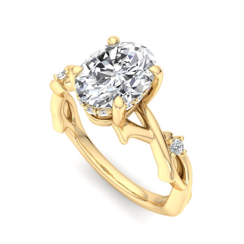 Intertwined Grace Oval Lab Grown Diamond Center Engagement Ring