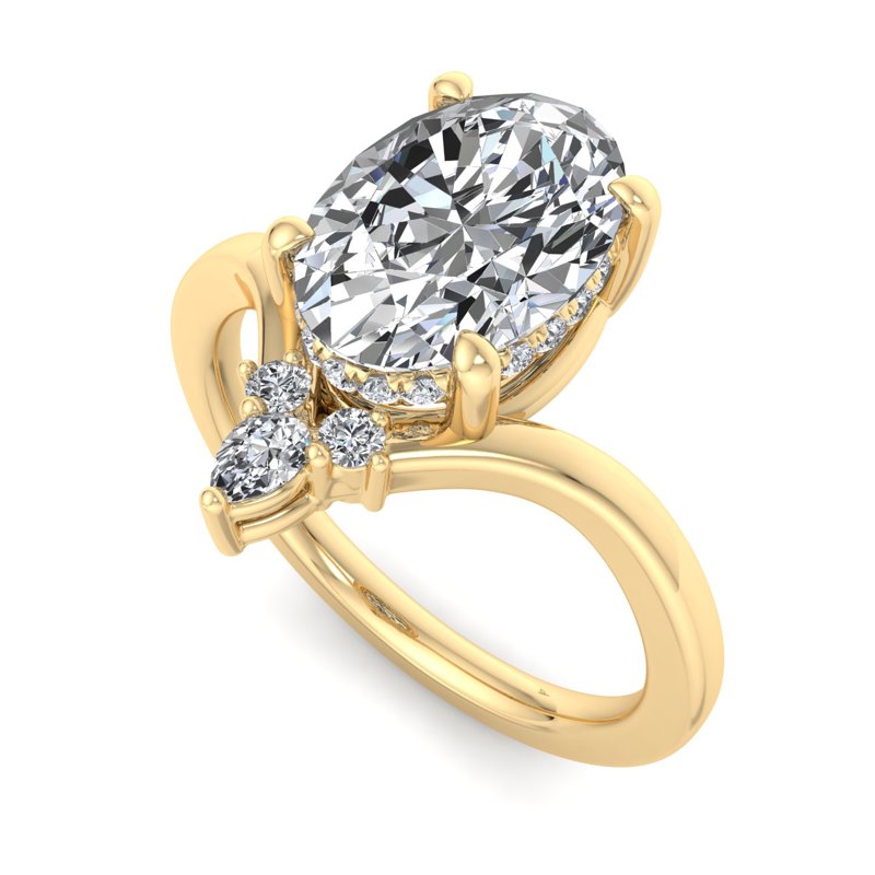Radiant Tiered Sparkle Oval Lab Grown Diamond Center Engagement Ring