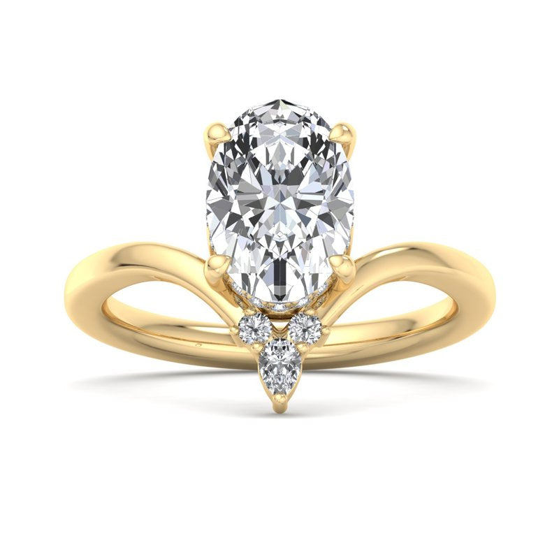 Radiant Tiered Sparkle Oval Lab Grown Diamond Center Engagement Ring