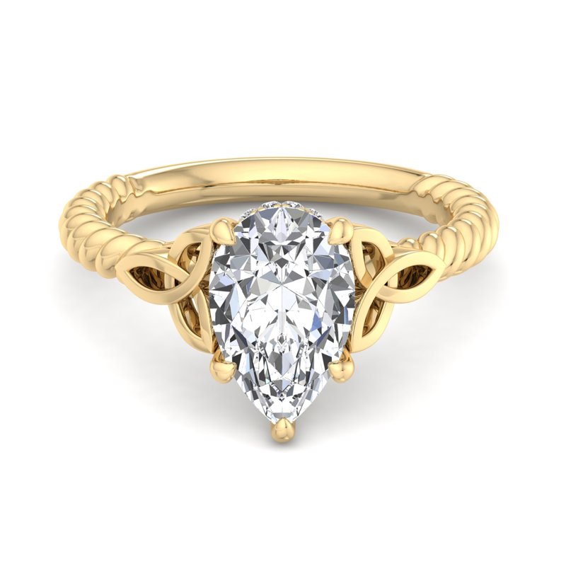 Twisted Vine Artisan Pear Lab Grown Diamond Center Engagement Ring