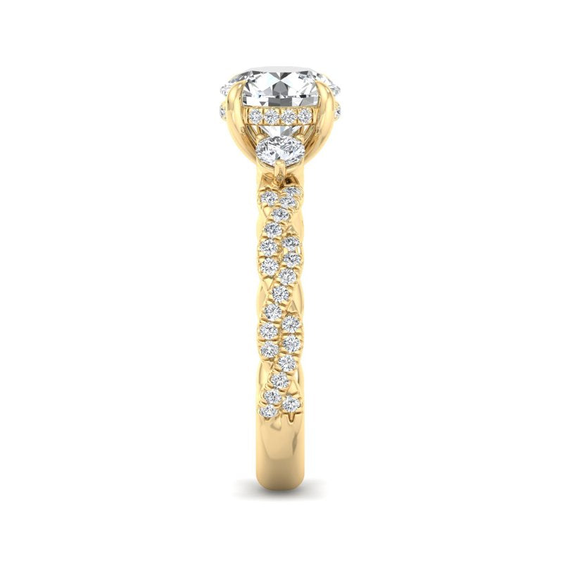 Round Lab Grown Diamond Center Engagement Ring