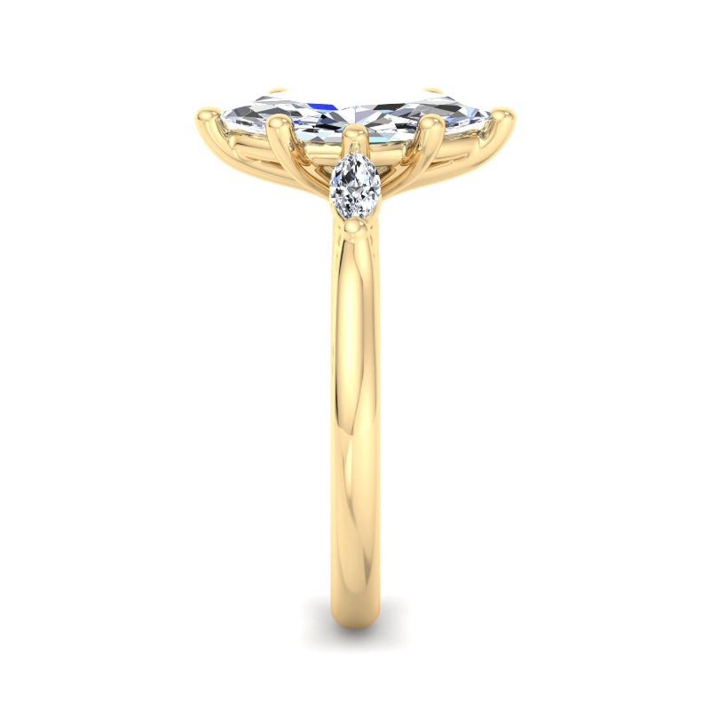 Classic Marquise-Cut Center with Side Accents Lab Grown Diamond Center Engagement Ring