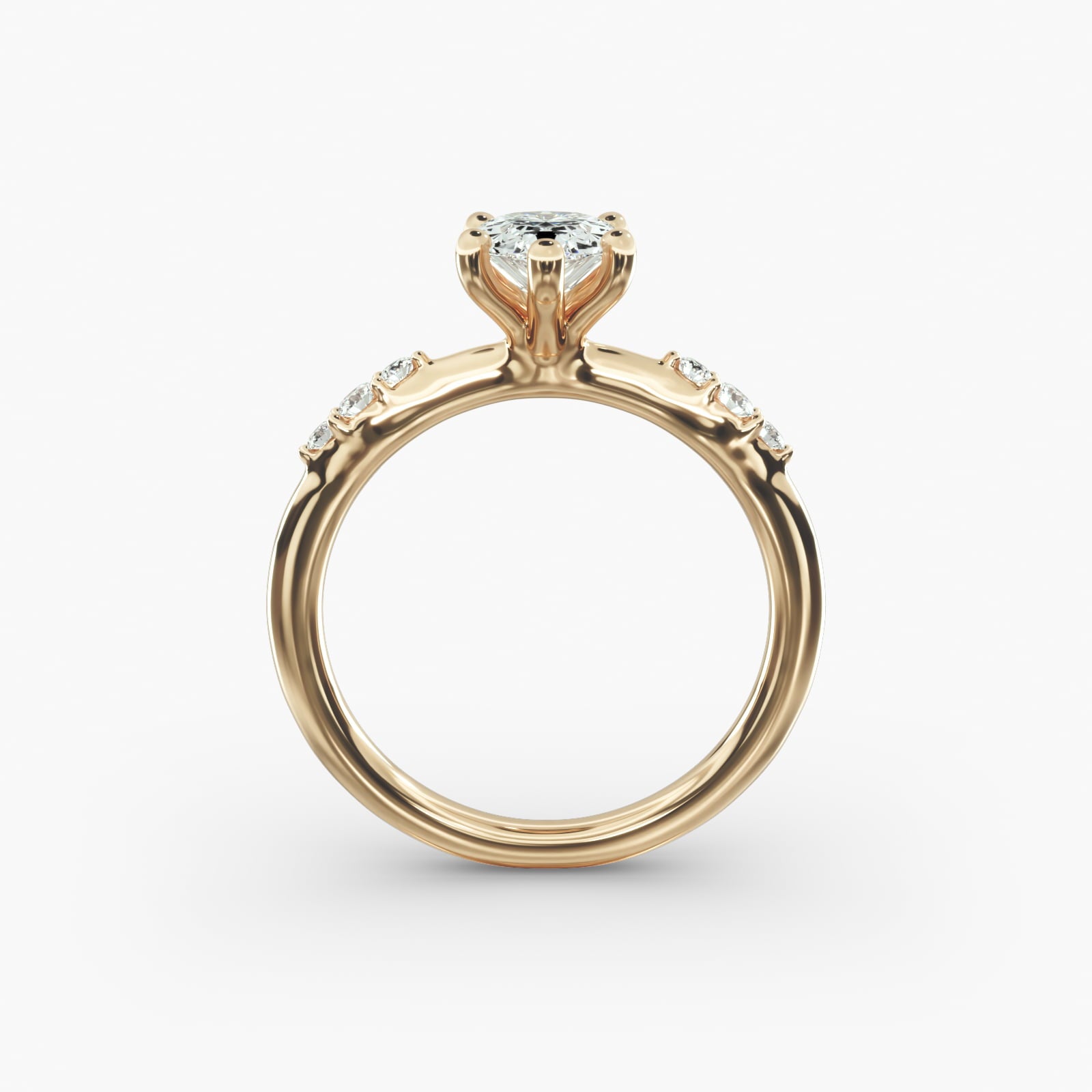 Graduated Sparkle Pear Lab Grown Diamond Center Engagement Ring
