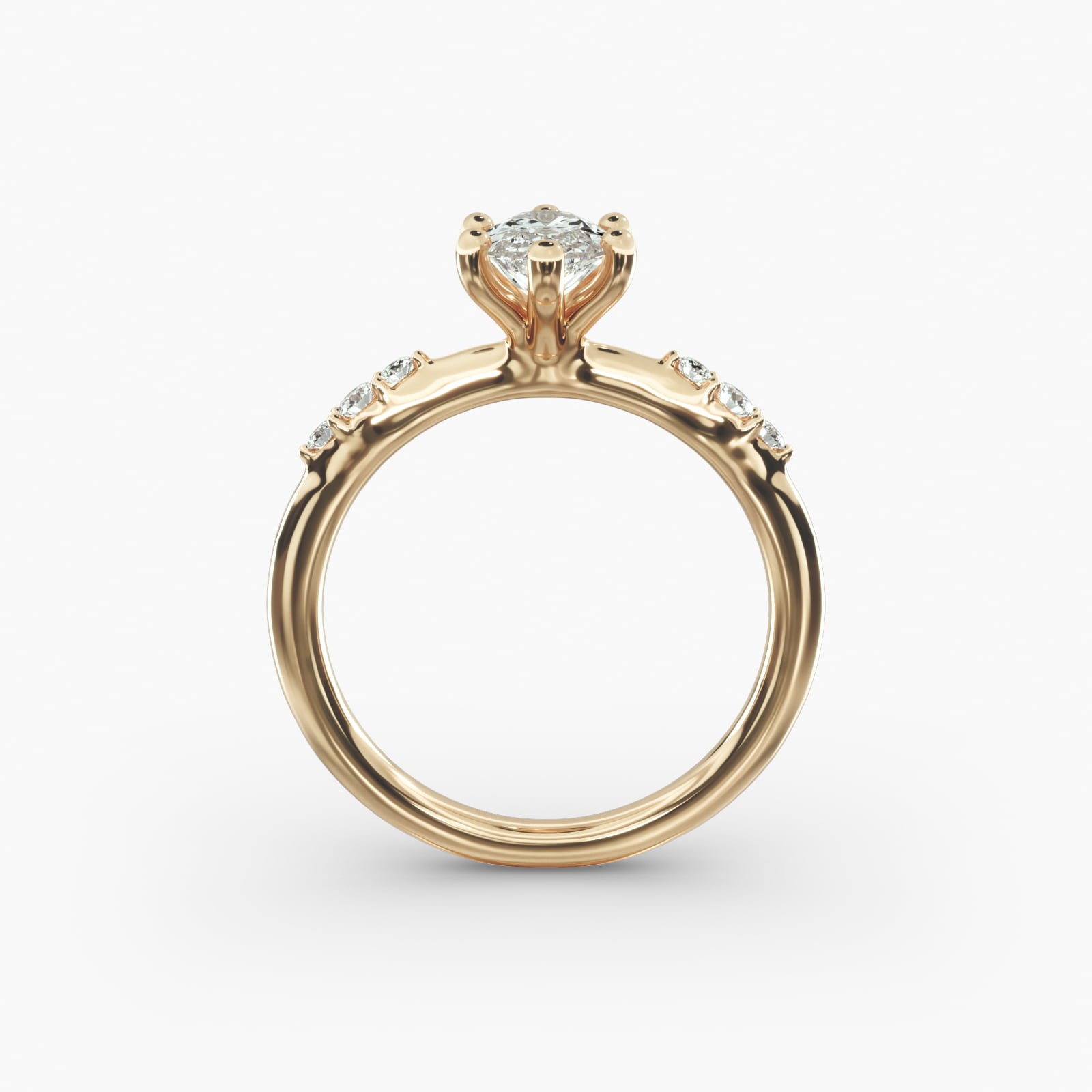 Graduated Sparkle Marquise Lab Grown Diamond Center Engagement Ring