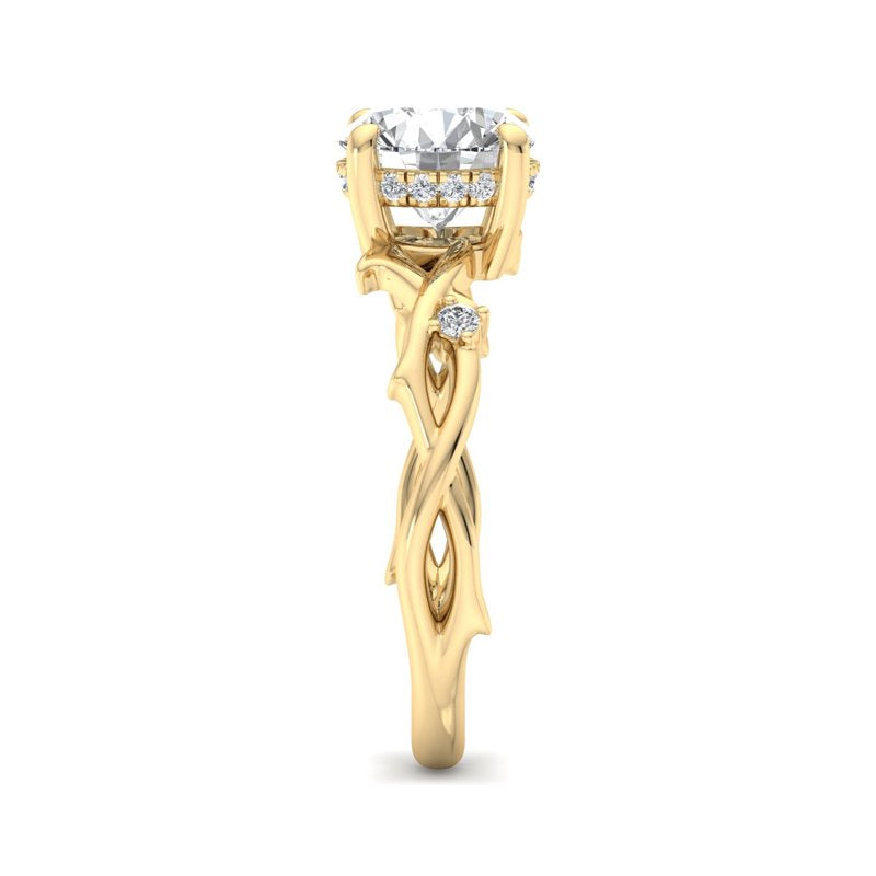 Intertwined Grace Round Lab Grown Diamond Center Engagement Ring