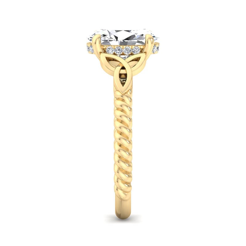 Twisted Vine Artisan Oval Lab Grown Diamond Center Engagement Ring