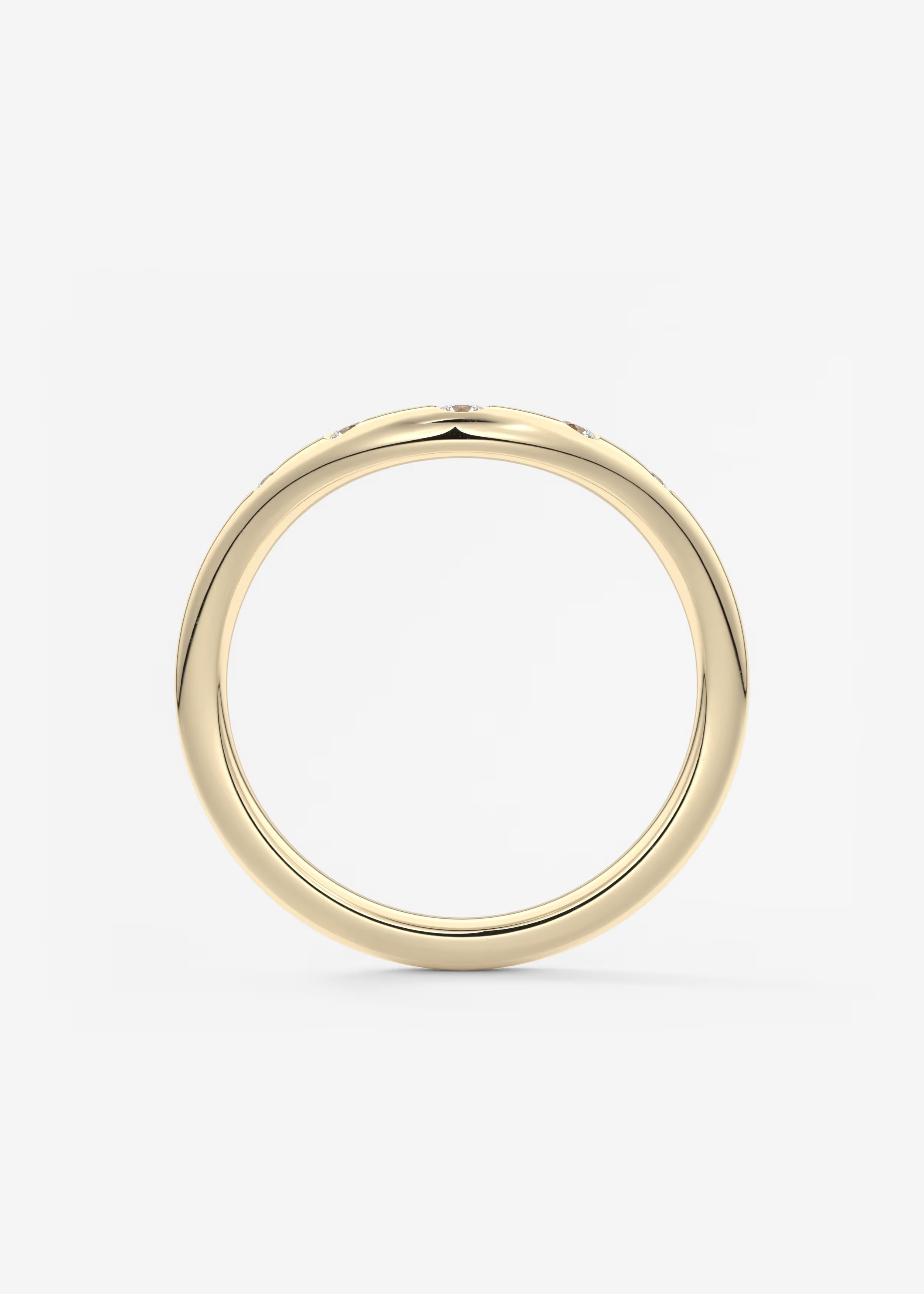 Gold Wave‑Shaped Band with Graduated Round Lab‑Grown Diamonds