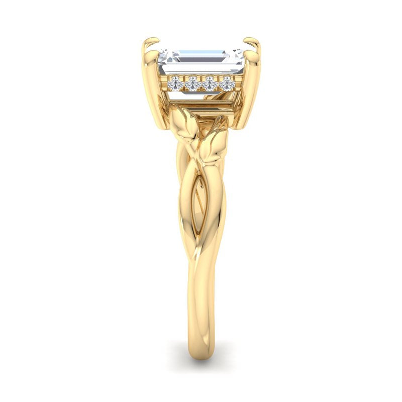 Nature-Inspired Emerald Lab Grown Diamond Center Engagement Ring