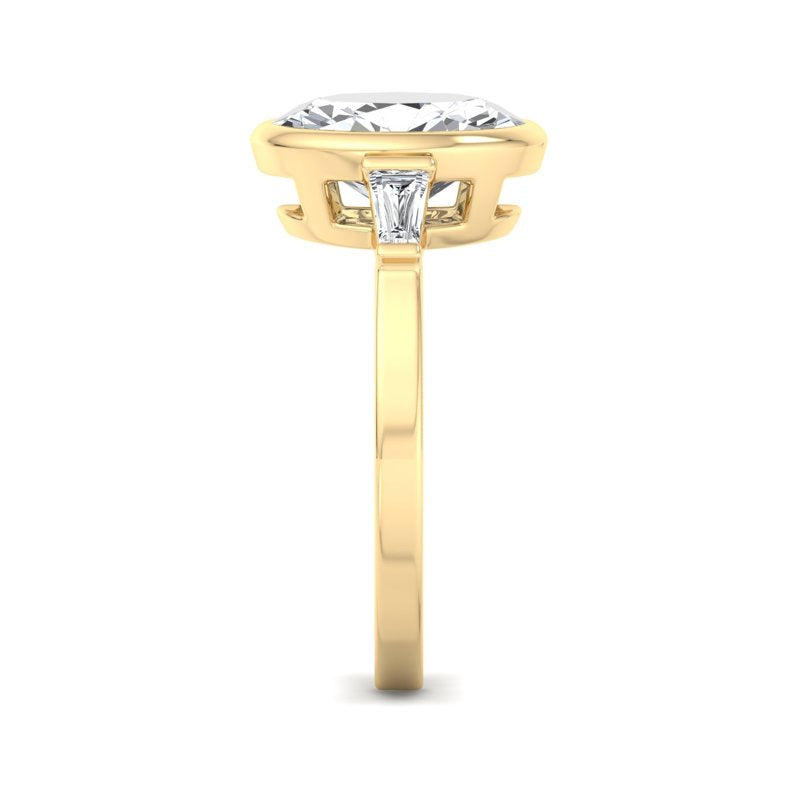 Timeless Bezel-Set Oval Lab Grown Diamond Center Engagement Ring