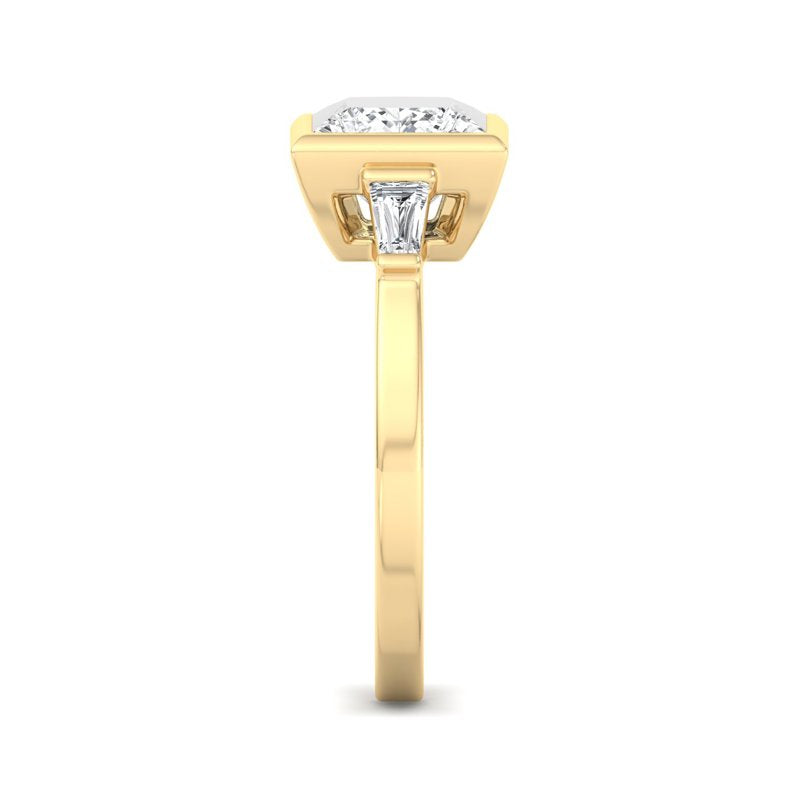 Timeless Bezel-Set Princess Lab Grown Diamond Center Engagement Ring