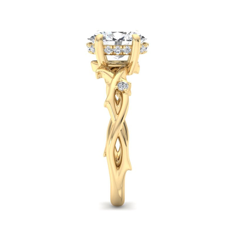Intertwined Grace Oval Lab Grown Diamond Center Engagement Ring