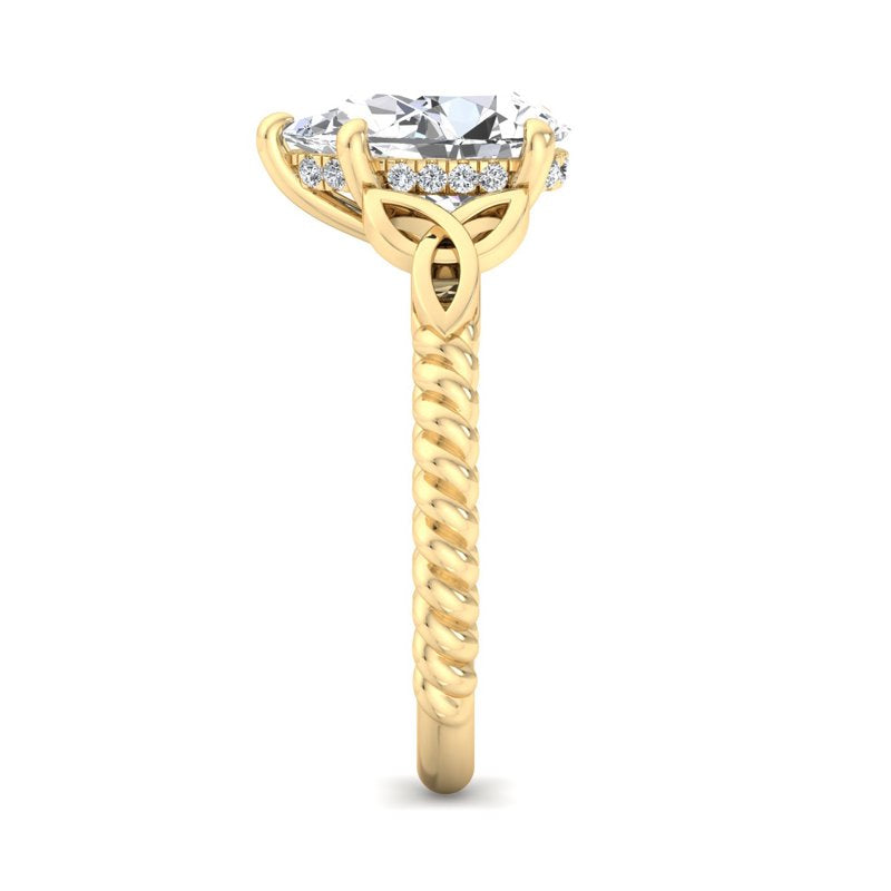 Twisted Vine Artisan Pear Lab Grown Diamond Center Engagement Ring