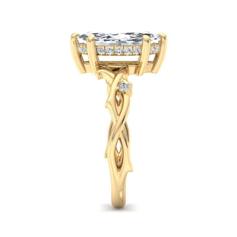 Intertwined Grace Marquise Lab Grown Diamond Center Engagement Ring