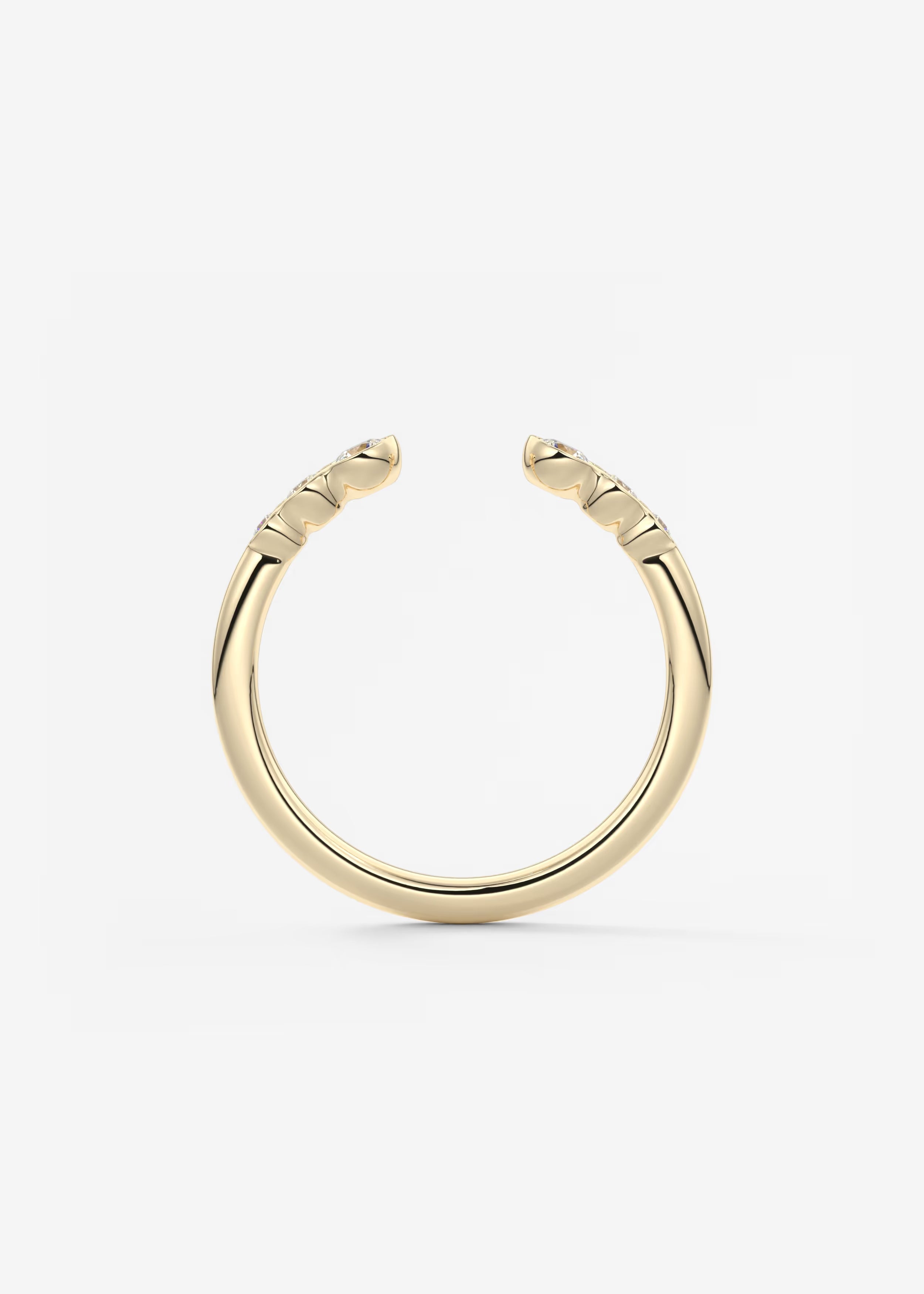 Gold Open Band with Graduated Round Lab‑Grown Diamonds