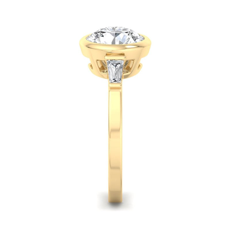 Timeless Bezel-Set Round Lab Grown Diamond Center Engagement Ring