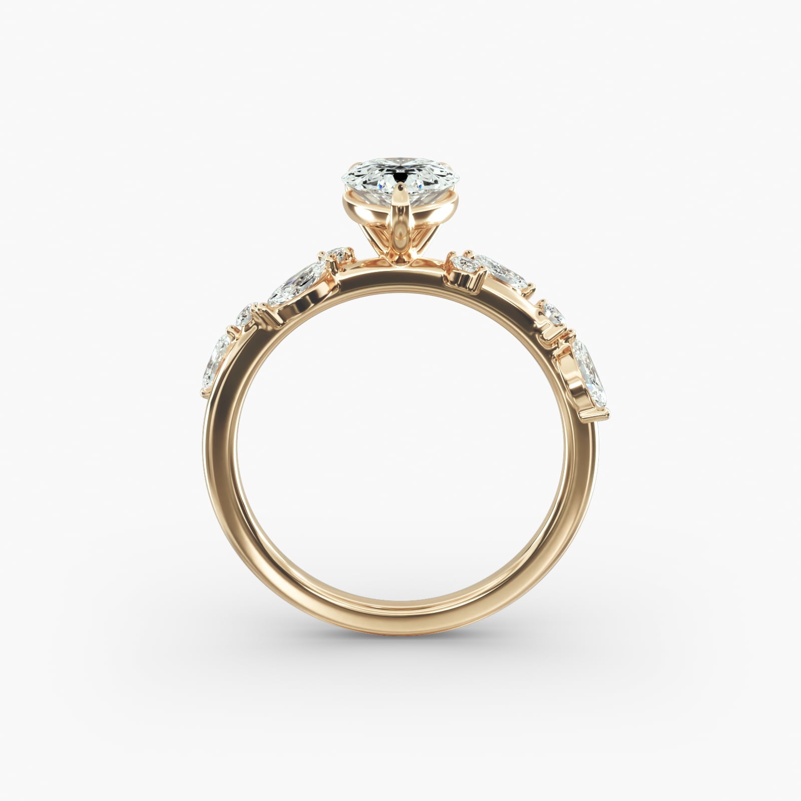 Symphony of Light Floral Pear Lab Grown Diamond Center Engagement Ring